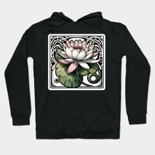 art nouveau water lily july Birth Month Flower Hoodie